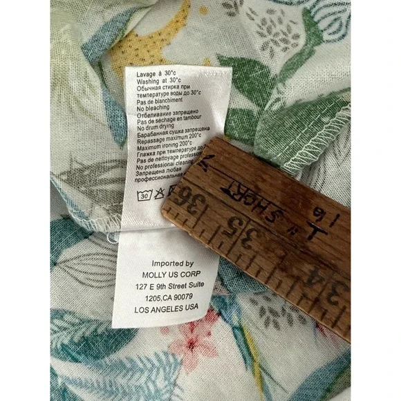 Molly Bracken Dress‎ Medium Jungle Tropical Print Multicolor Cotton Mini Tassel - Picture 8 of 8